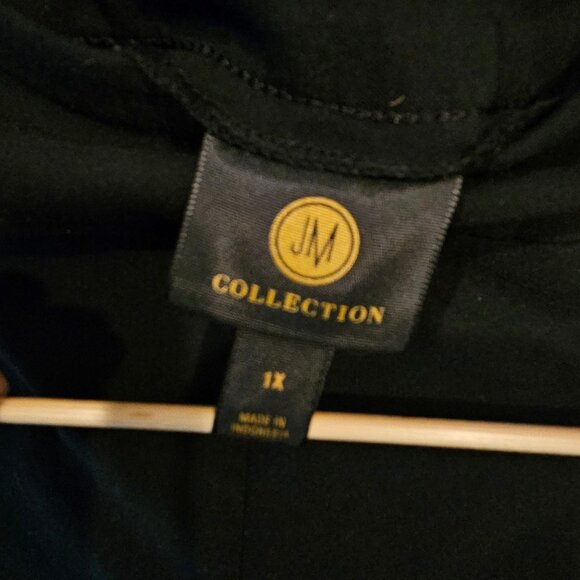 JM Collection Womens Black Stretch Slim Pants Size 1X With Gold Stud Details - Picture 10 of 12